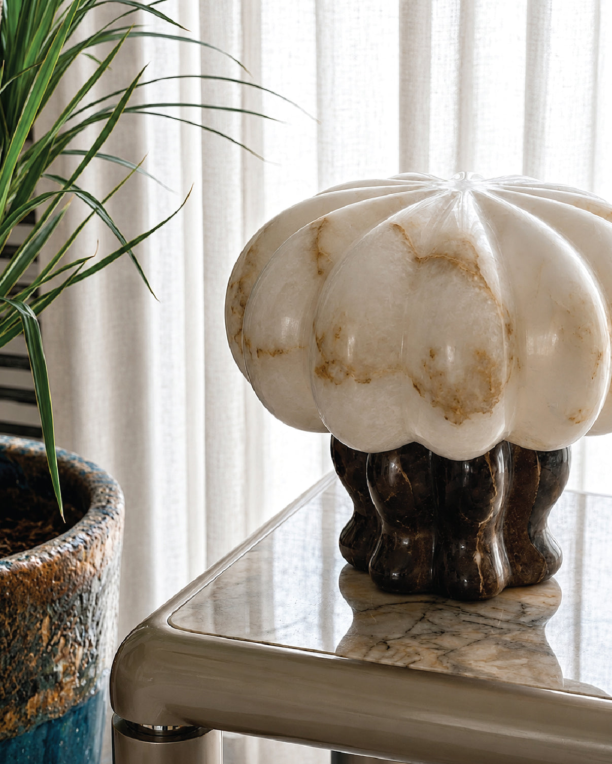 Blobo Table Lamp styled within a contemporary interior