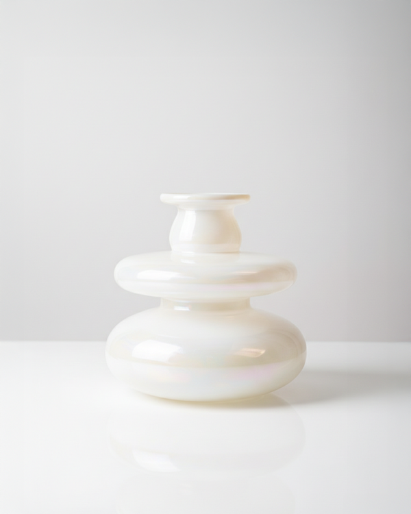 Mugen Loft Vase in opal handblown glass