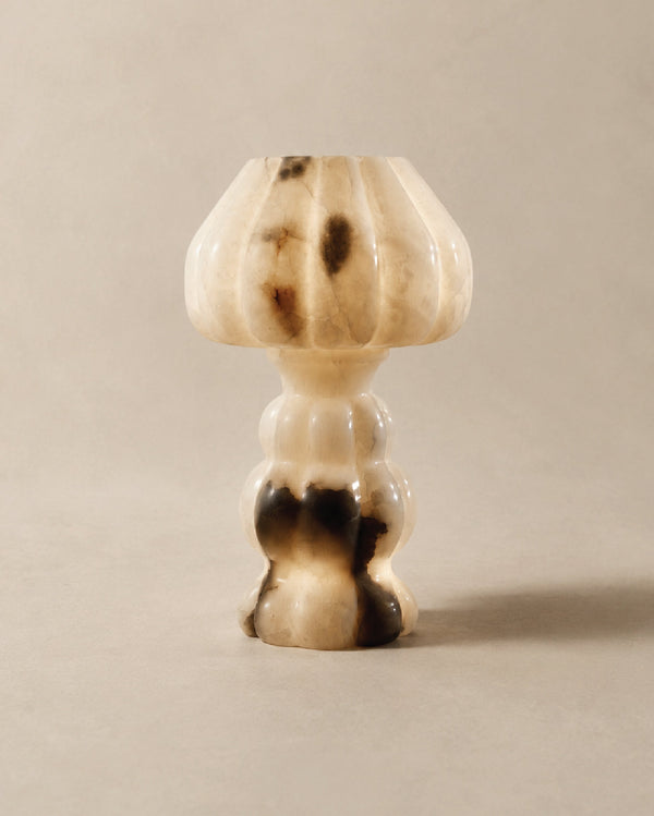 Noura Table Lamp in alabaster, front view