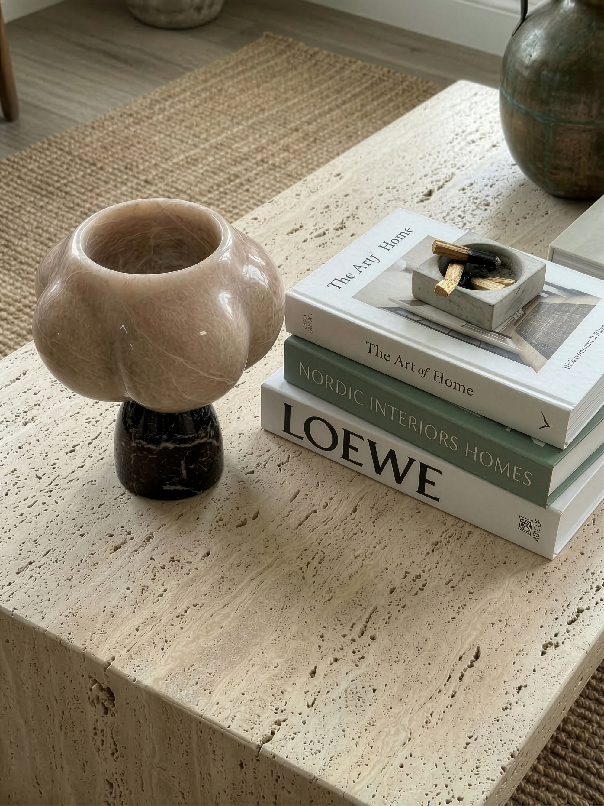 Mugen Shams table lamp styled in a warm contemporary mood setting