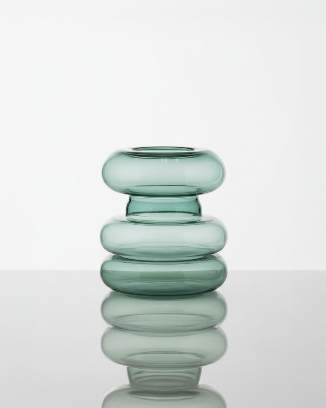 Mugen Shella Vase in teal handblown glass