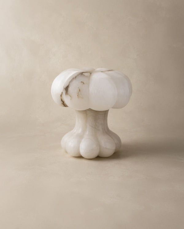 Volka Table Lamp in alabaster, front view